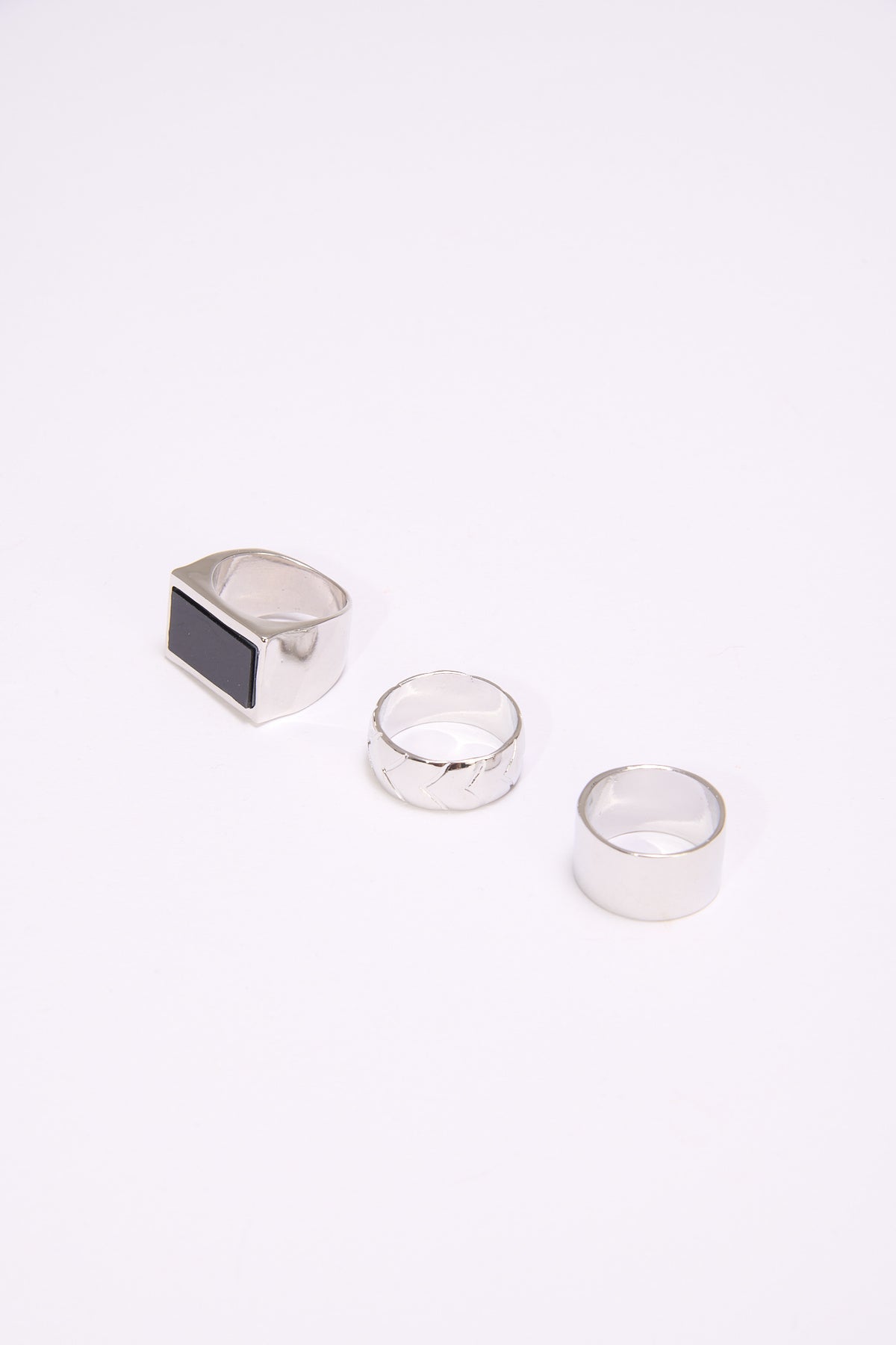 Anelli uomo 3pezzi fascia - Nero
