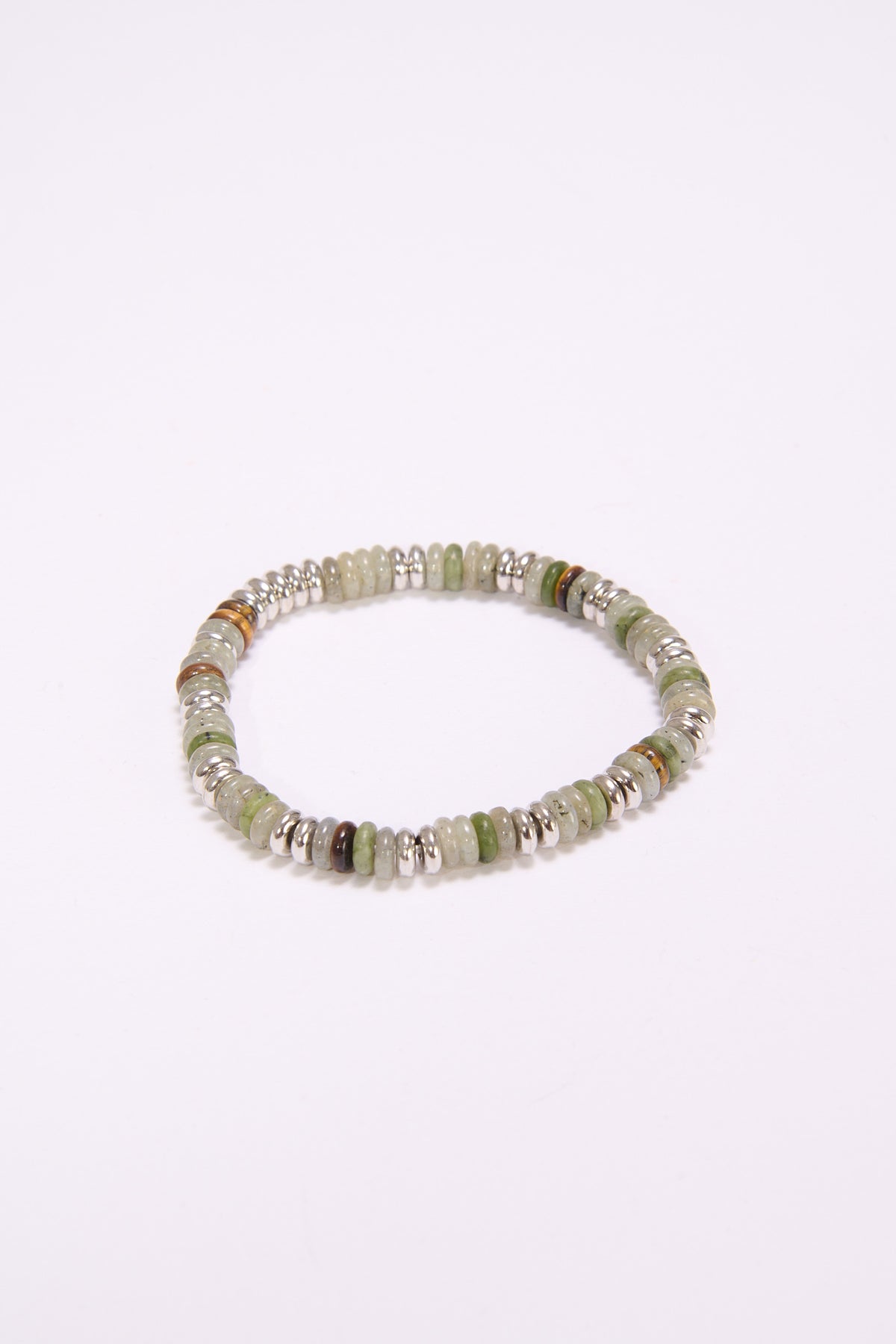 Bracciale uomo perline dischetto colorato - Verde