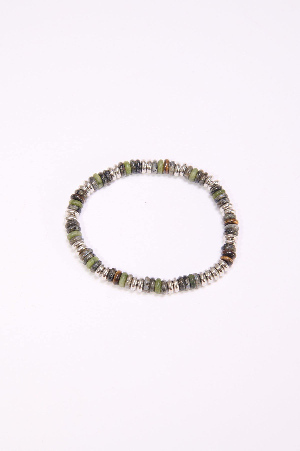 Bracciale uomo perline dischetto colorato - Nero