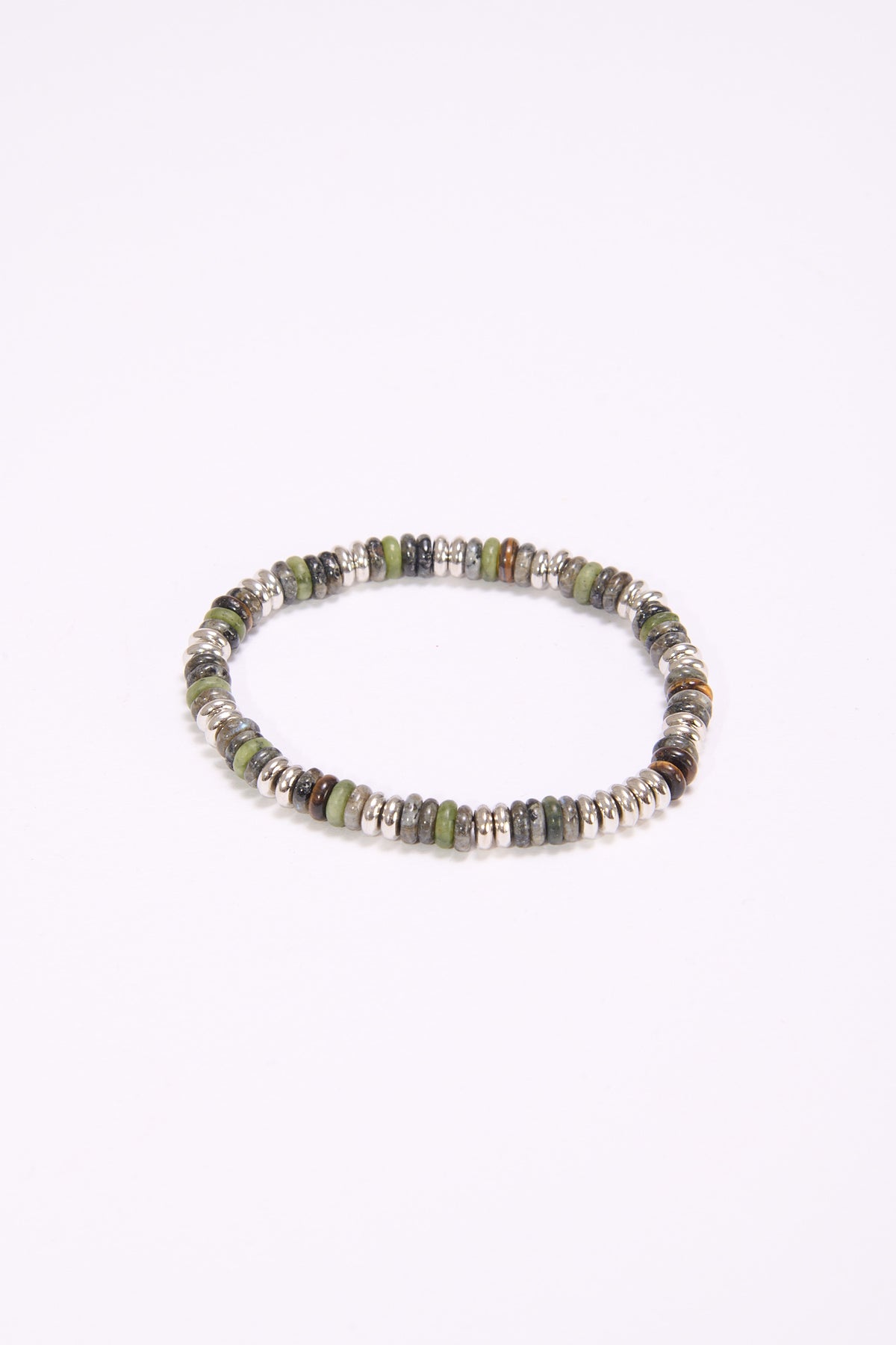 Bracciale uomo perline dischetto colorato - Nero