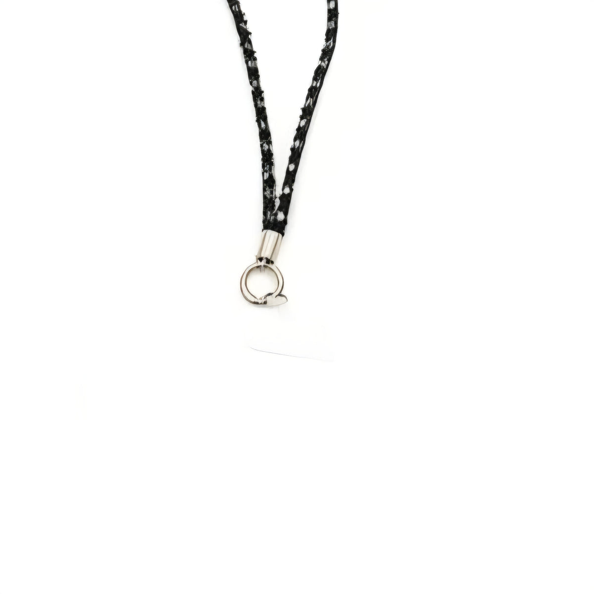 Laccio donna per cellulare denim strass - Nero