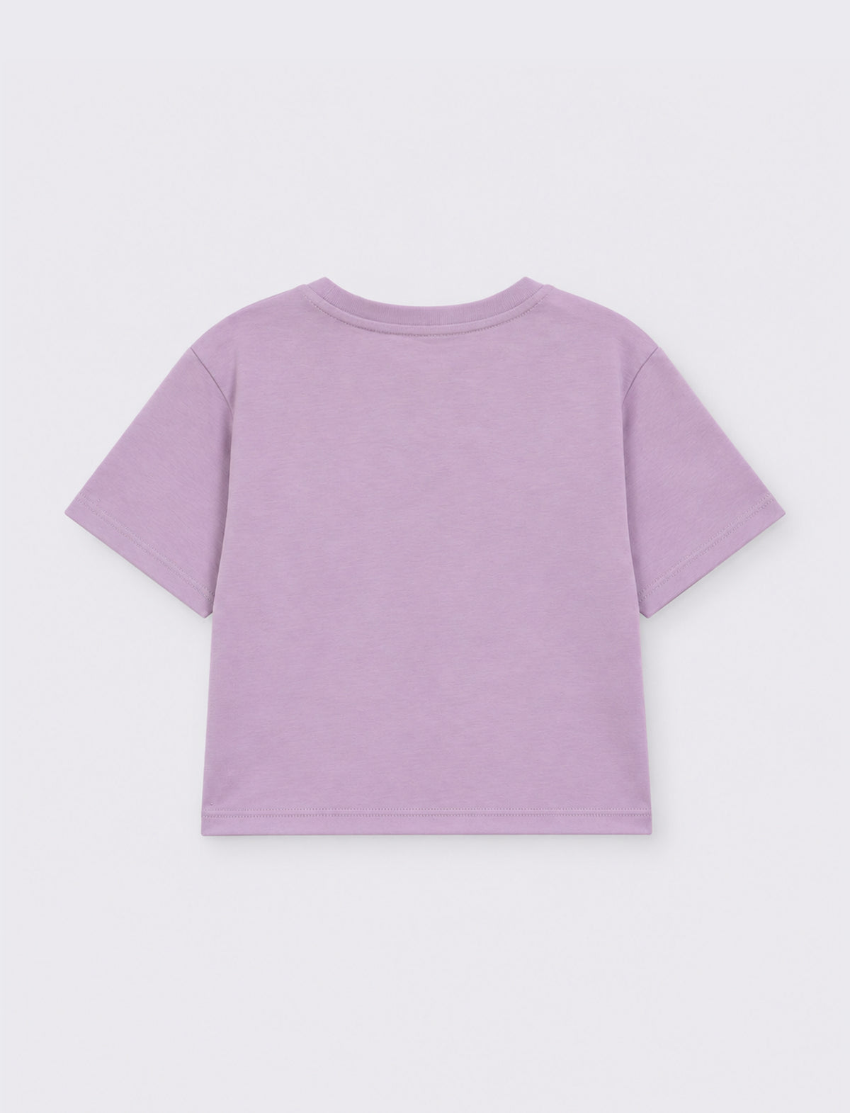 T- shirt mezza manica cropped con stampa. - Lilla