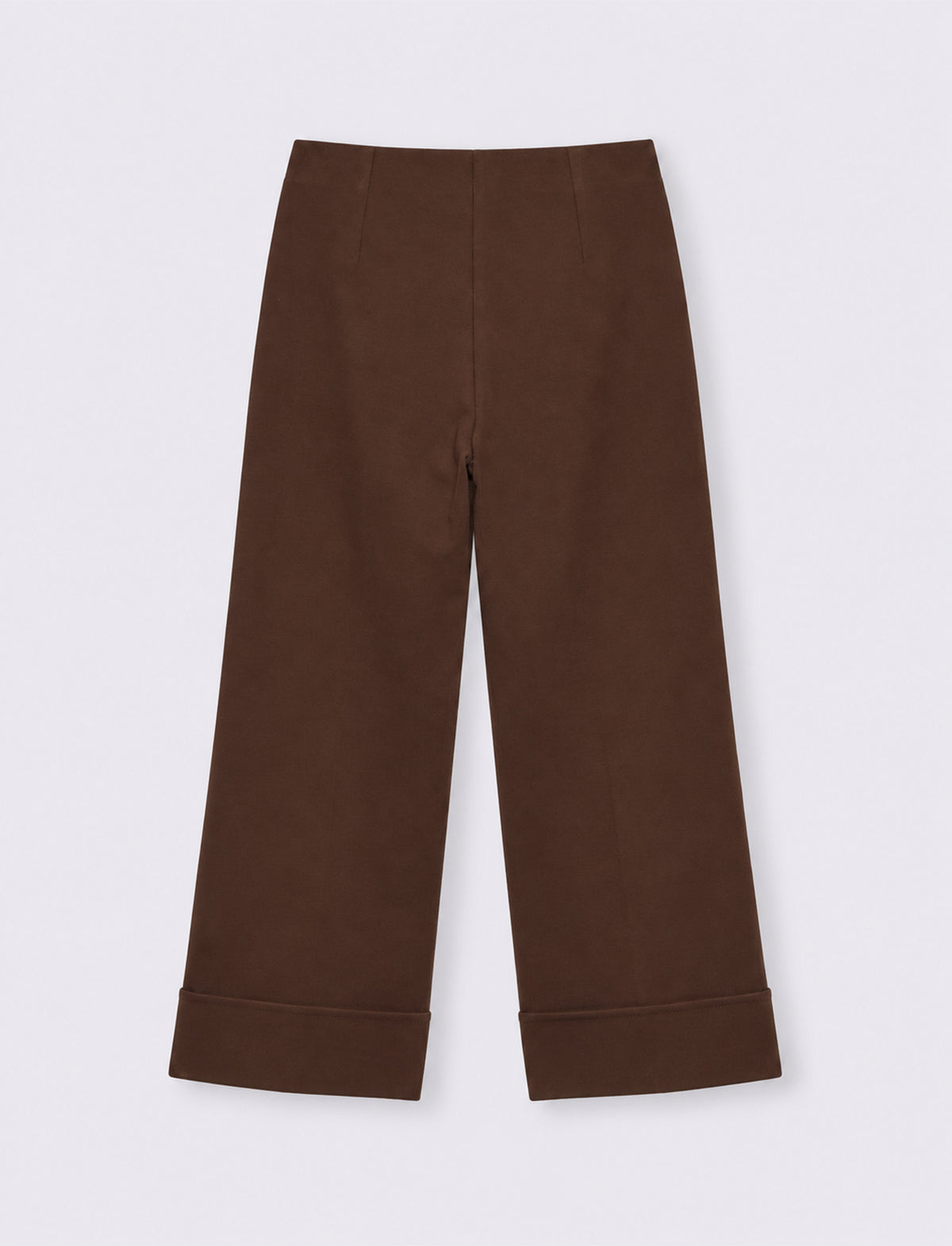Pantalone coulotte con risvolto - Moro