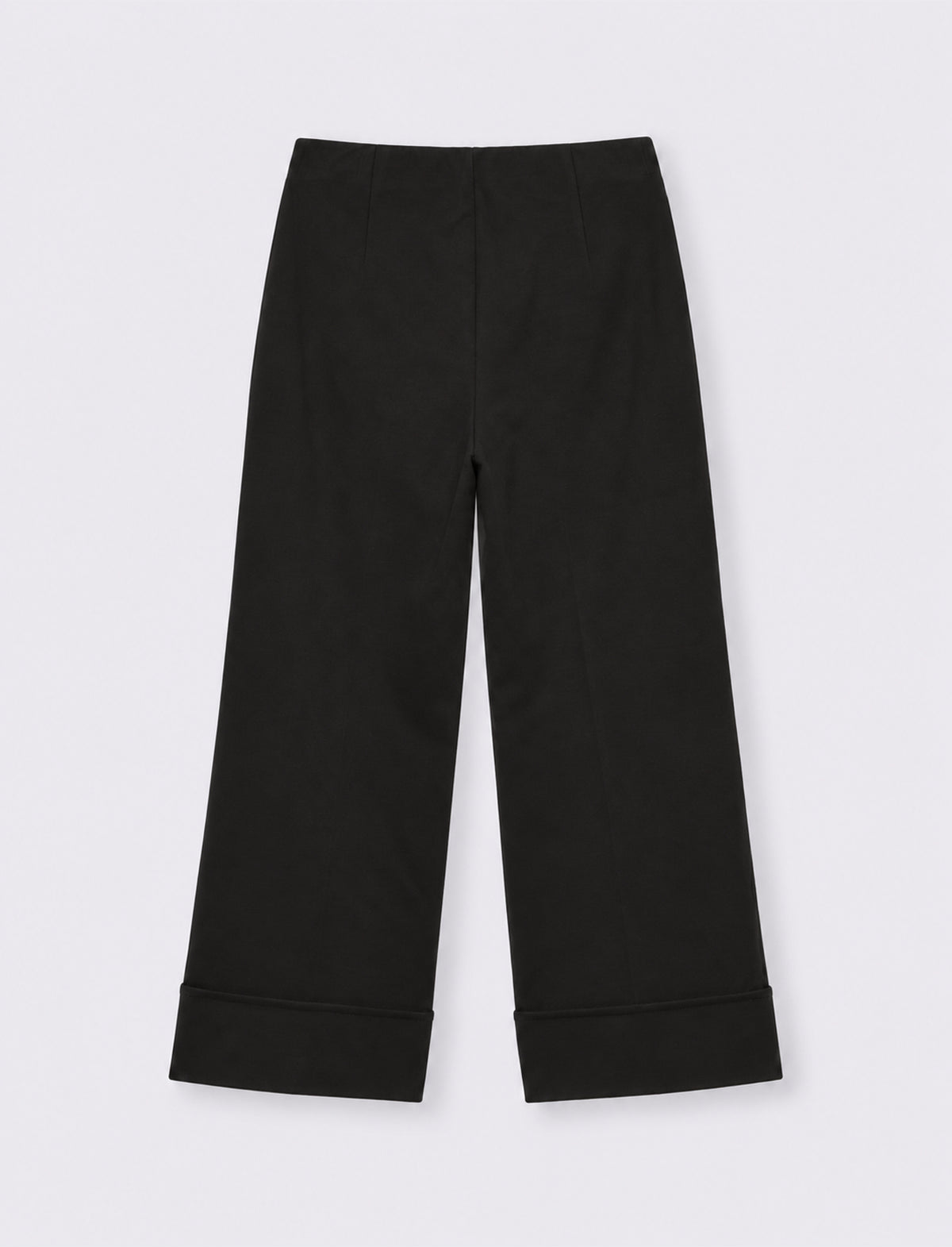 Pantalone coulotte con risvolto - Nero