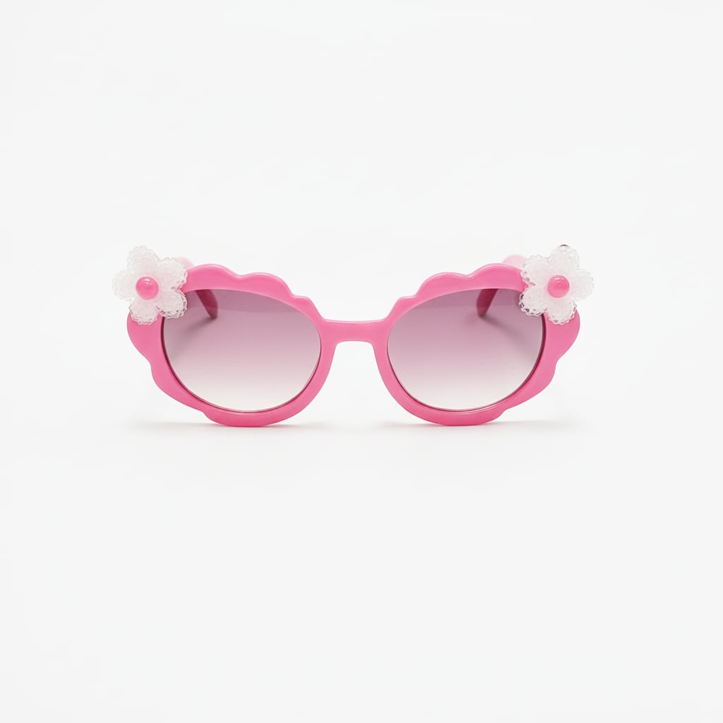 Occhiali bambina da sole con margherita - Fuxia