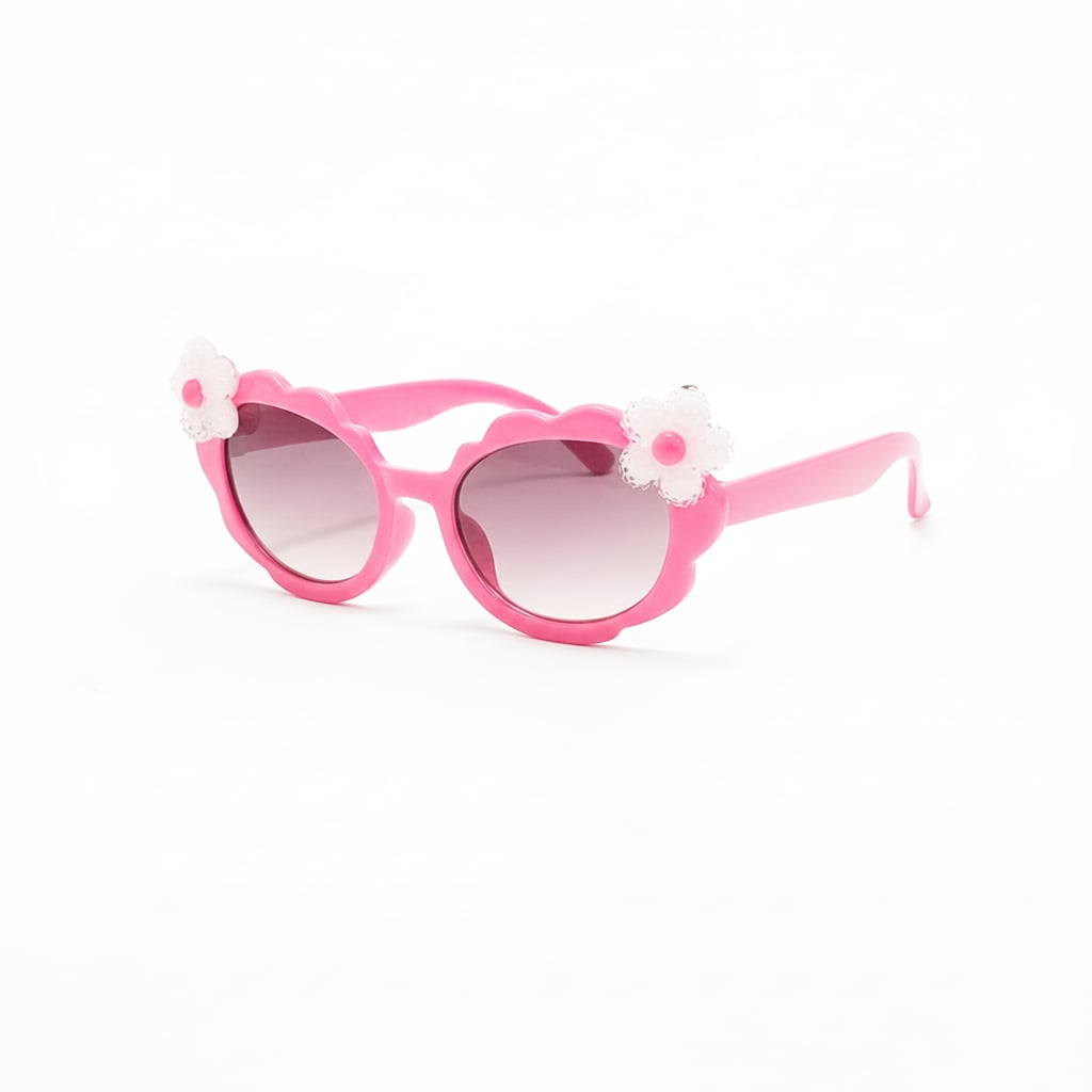 Occhiali bambina da sole con margherita - Fuxia