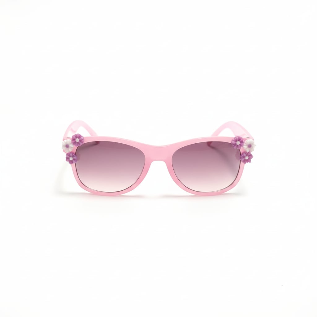 Occhiali bambina da sole 3 fiorellini - Rosa
