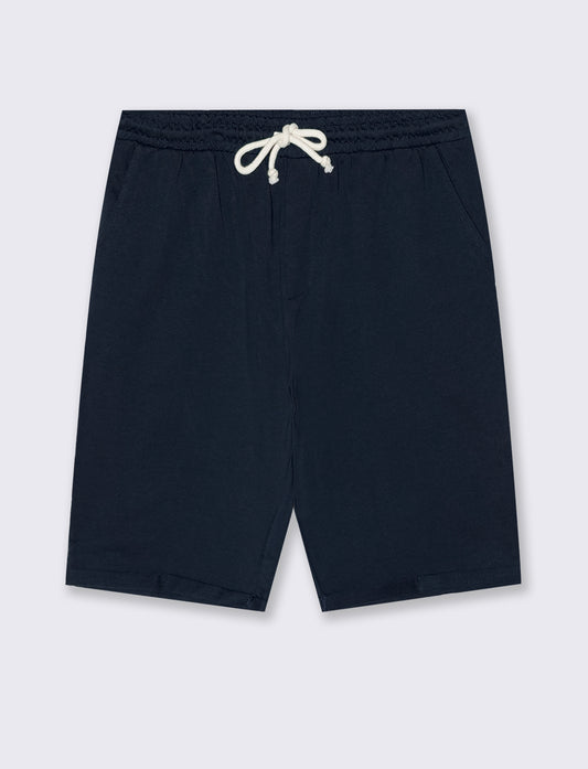 Bermuda in felpa con vita jogger - Blu