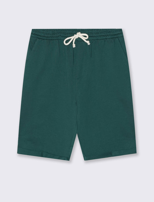 Bermuda in felpa con vita jogger - Verde petrolio