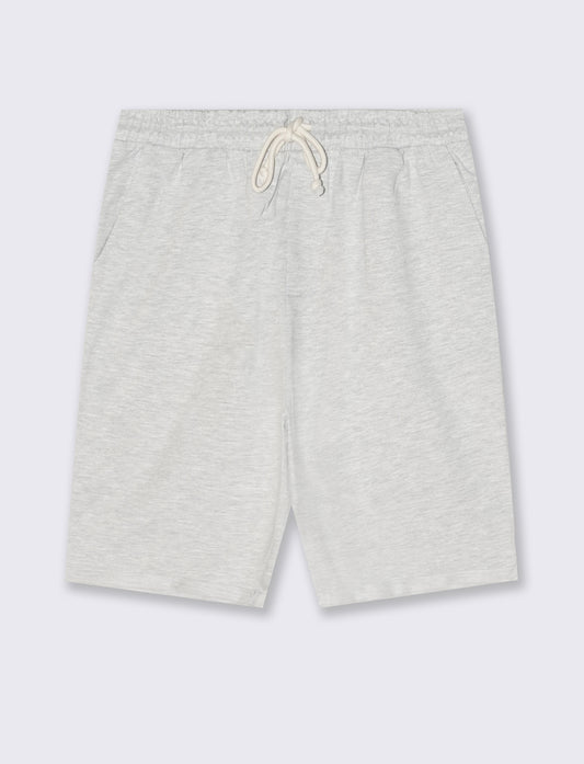 Bermuda in felpa con vita jogger - Grigio mel.