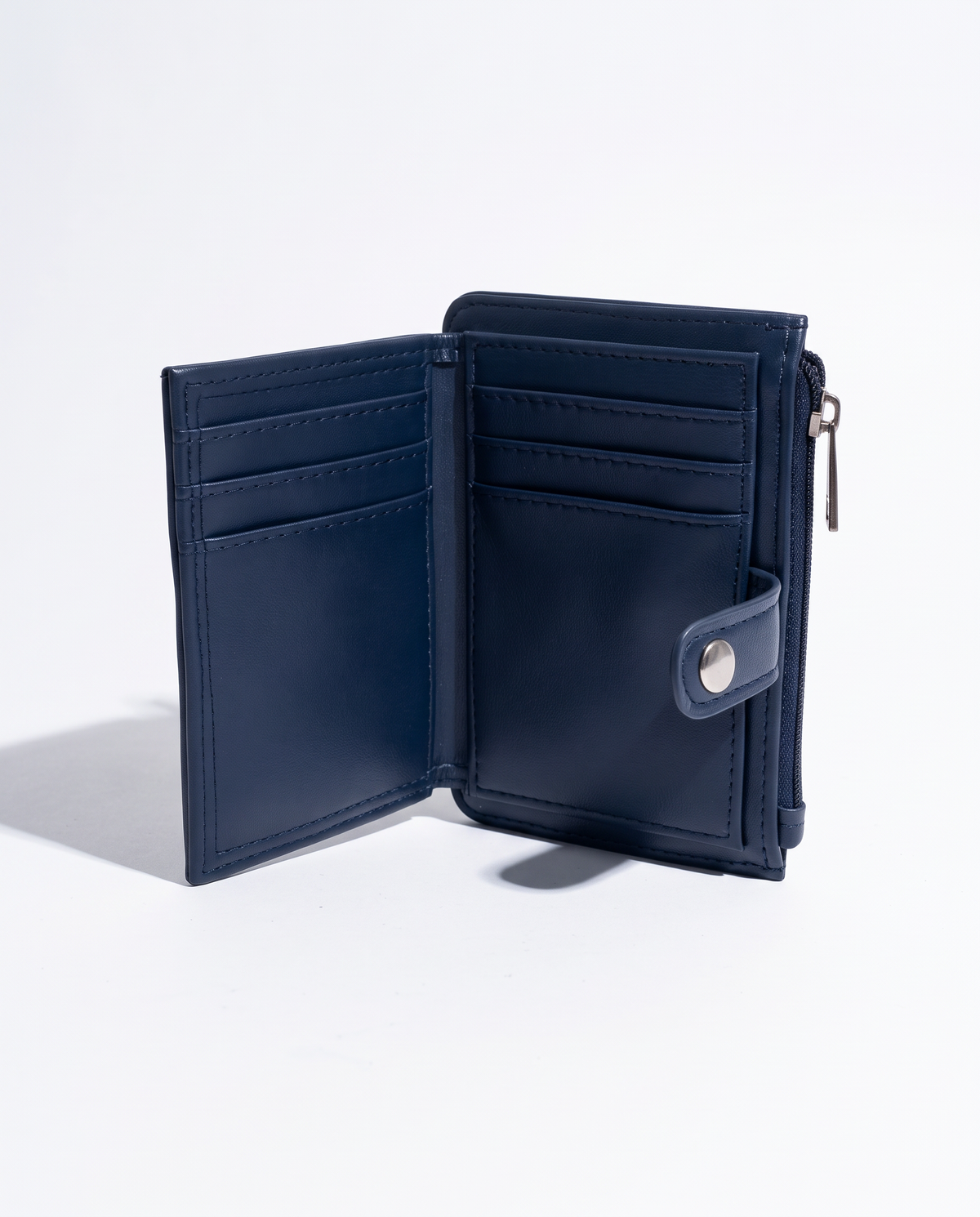 Portacarte uomo con effetto pelle con bottoncino - Blu