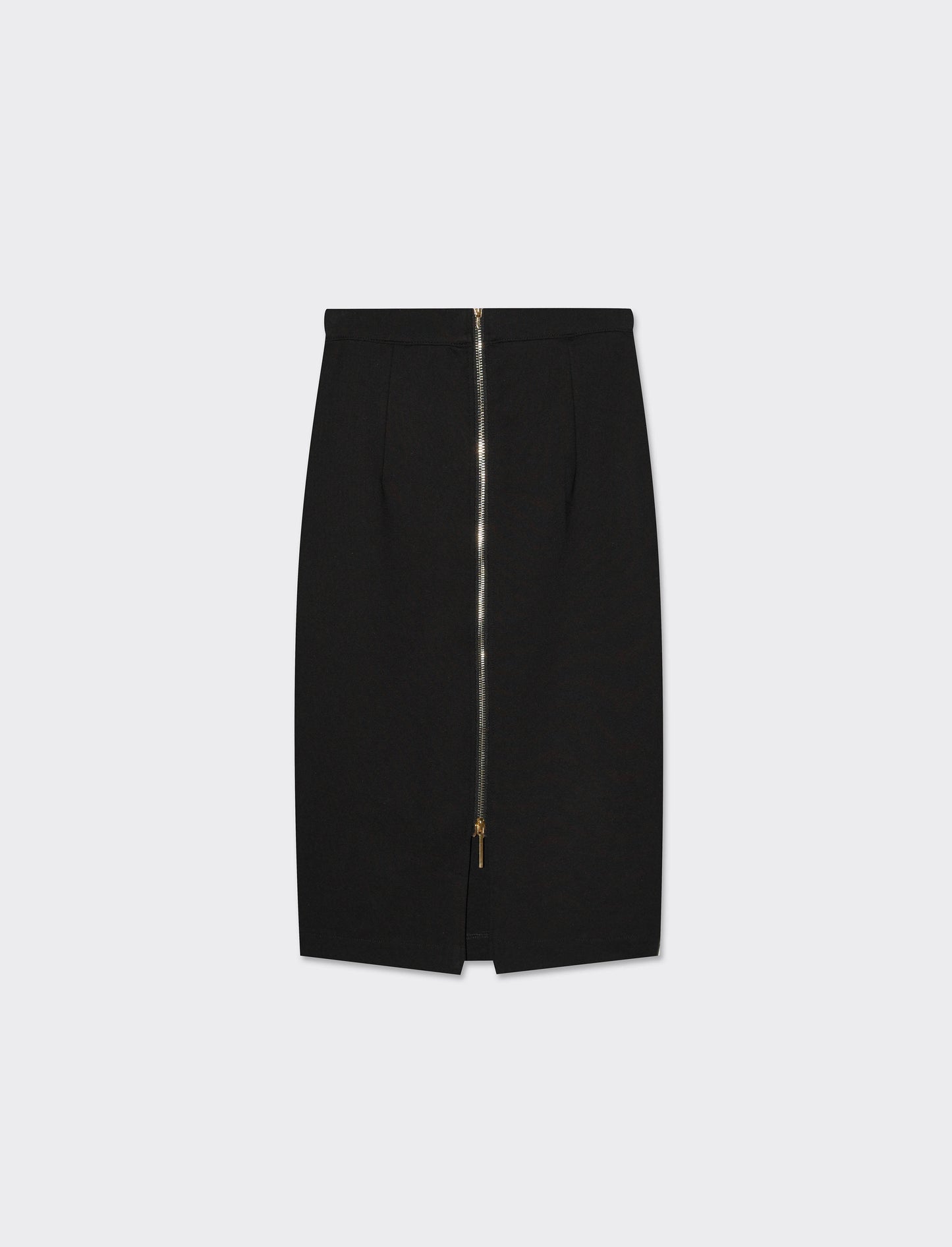 Gonna a tubino in punto milano con zip posteriore - Nero