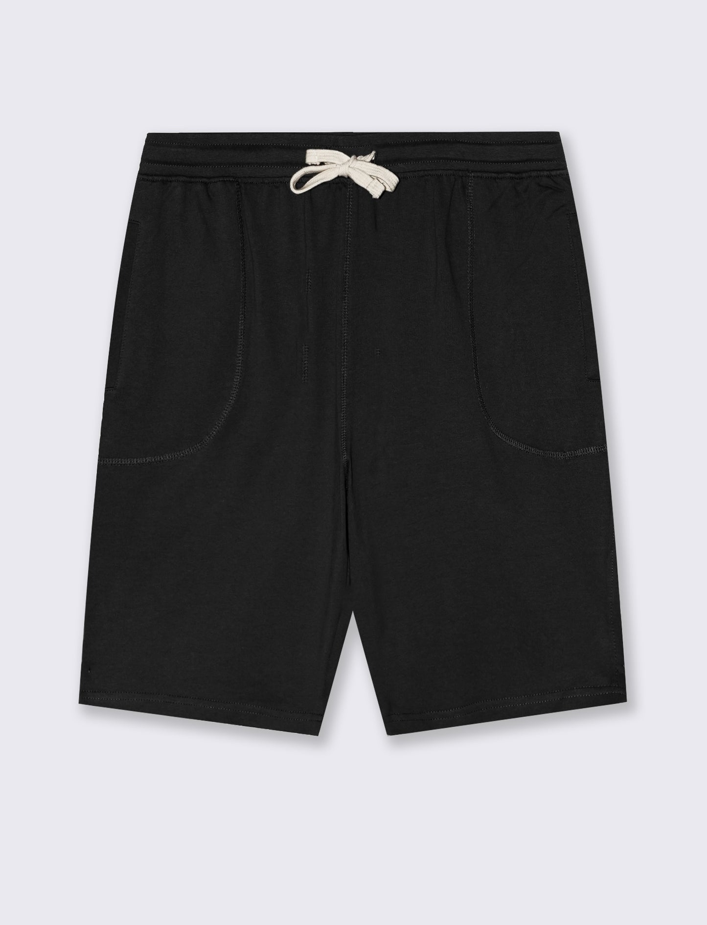 Bermuda in felpa con vita jogger regolabile - Nero