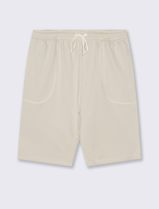 Bermuda in felpa con vita jogger regolabile - Grigio ghiaccio