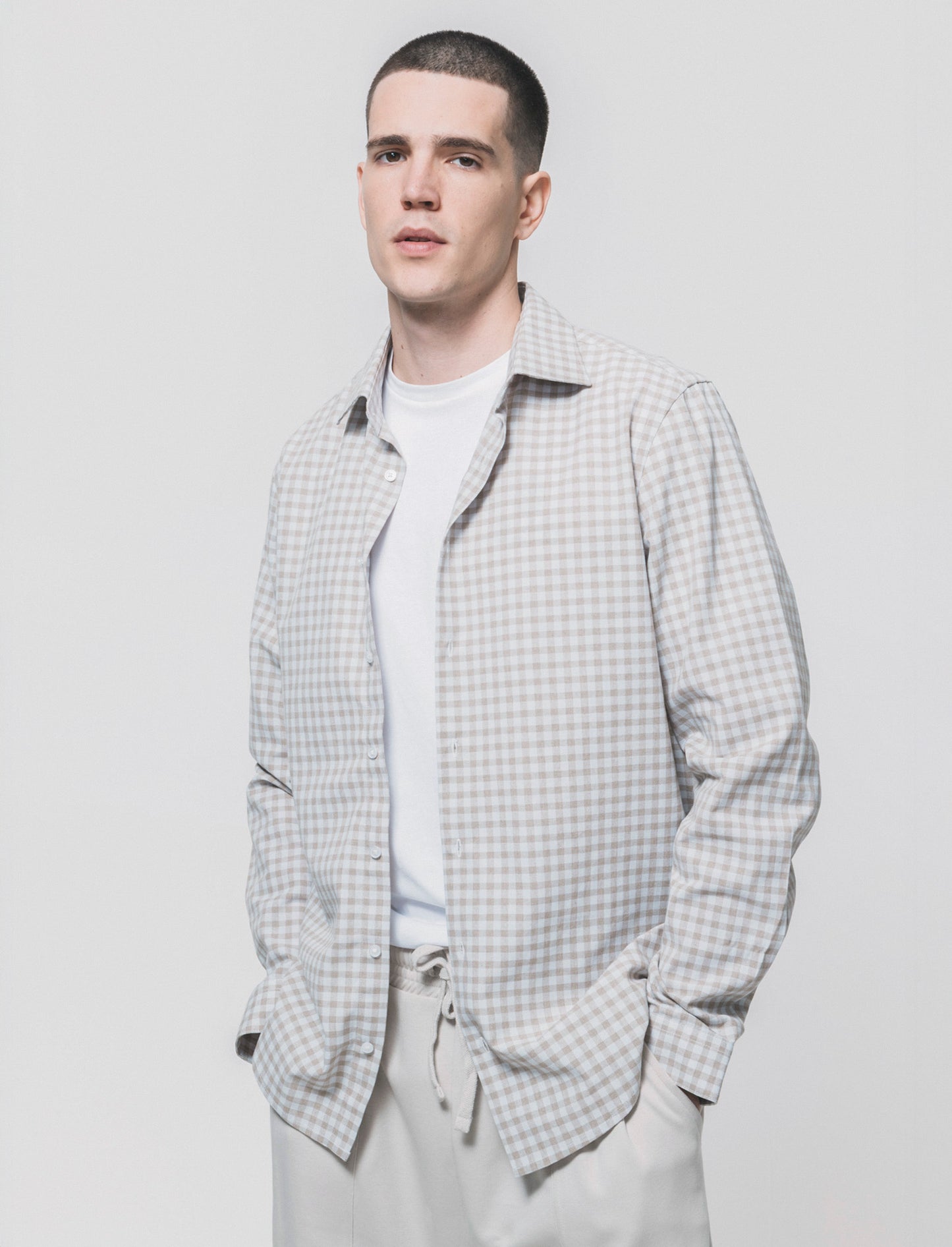 Regular fit checked cotton shirt - Green