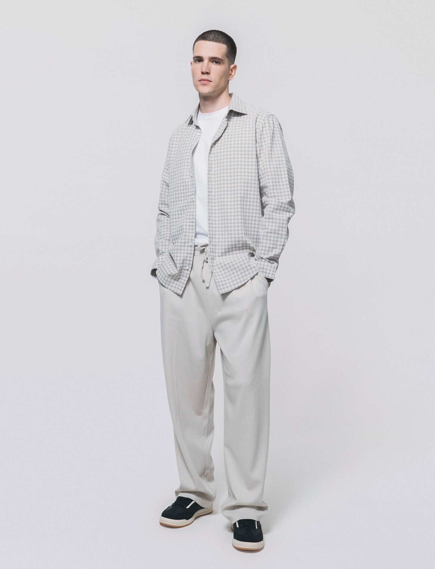 Regular fit checked cotton shirt - Green
