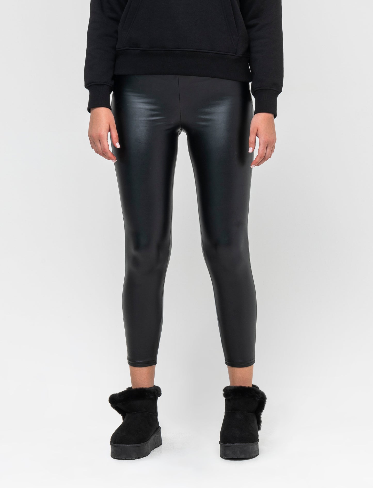 Legging effetto pelle skinny basico - Nero