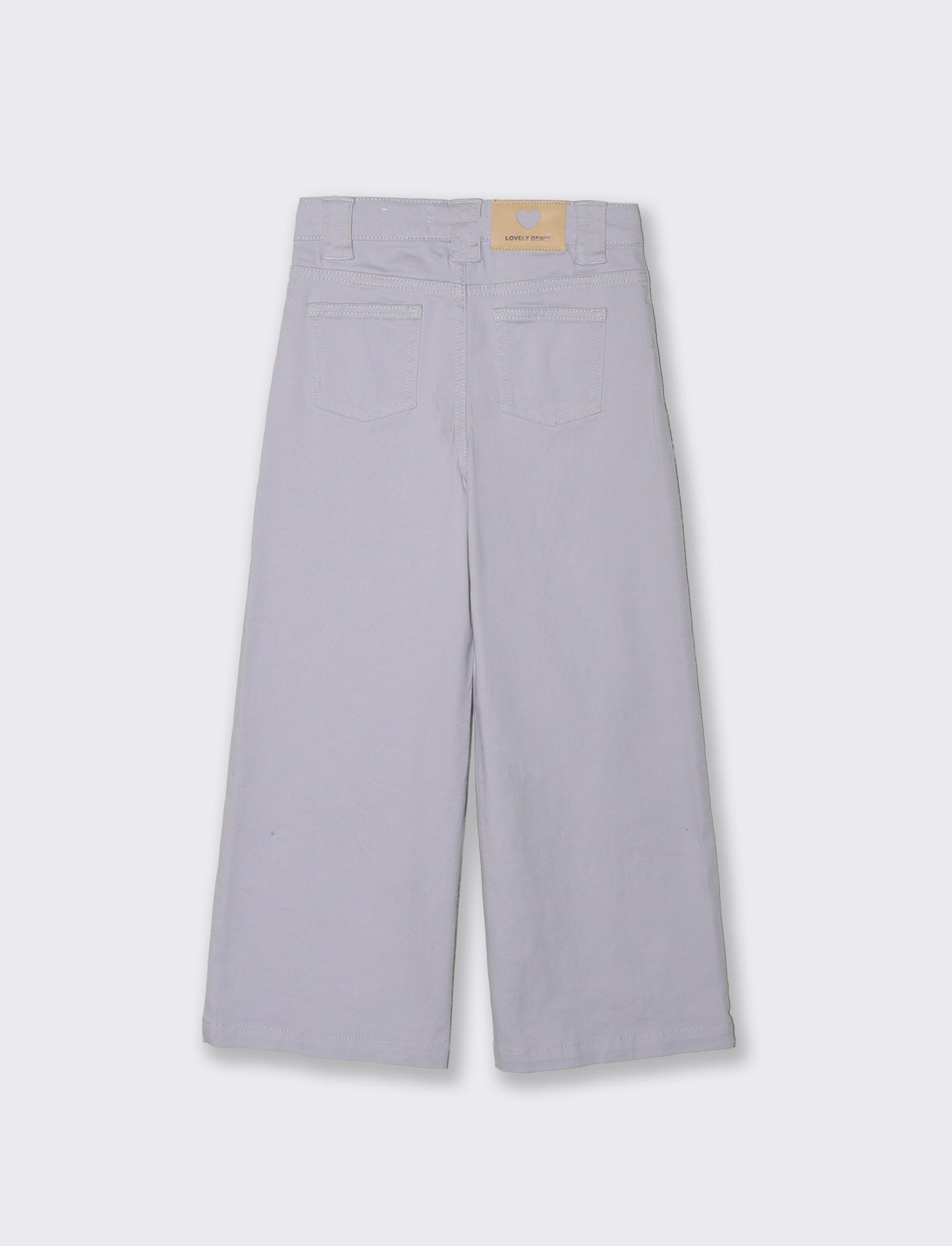 Pantalone gamba larga in cotone per bambina - Lilla