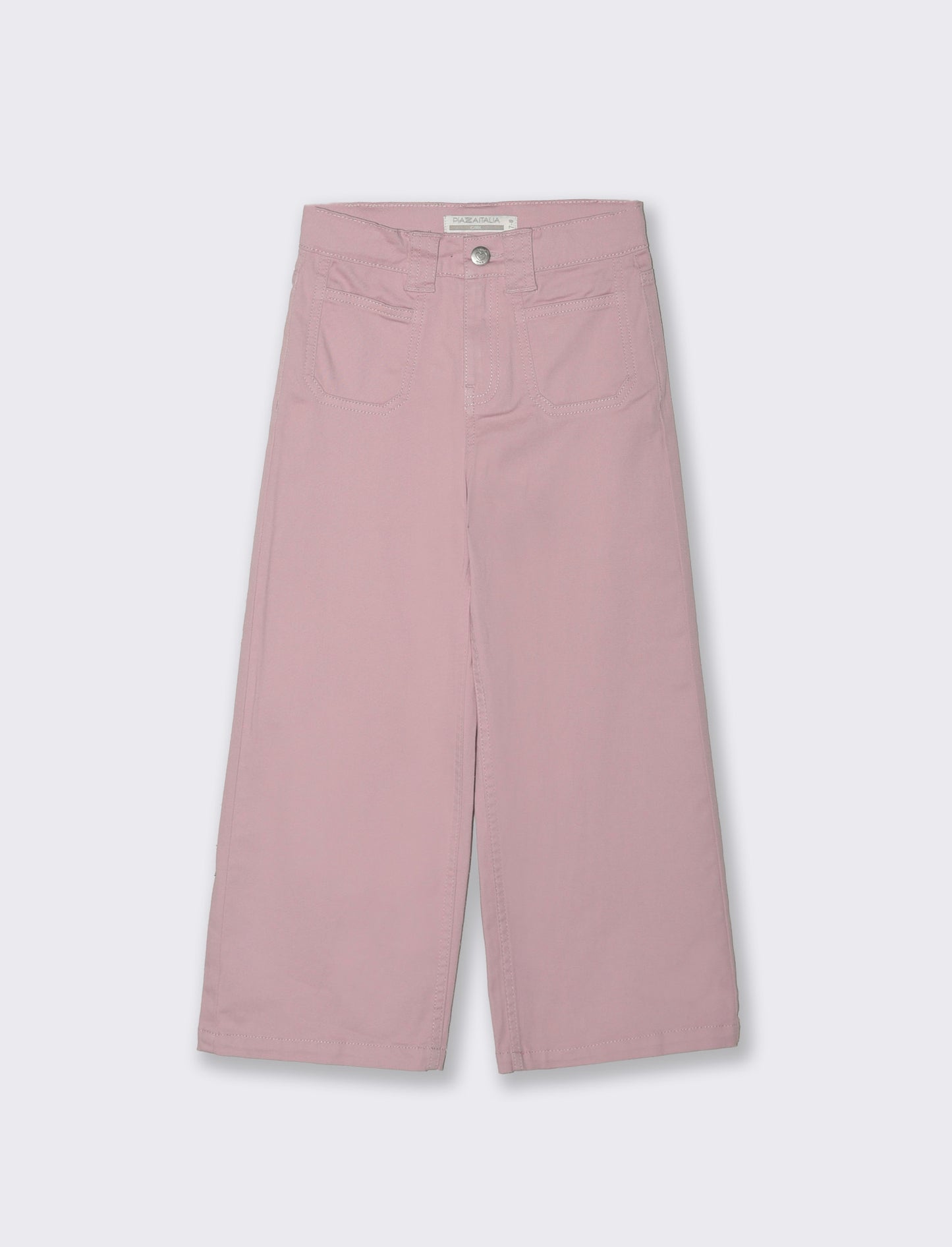 Pantalone gamba larga in cotone per bambina - Rosa chiaro