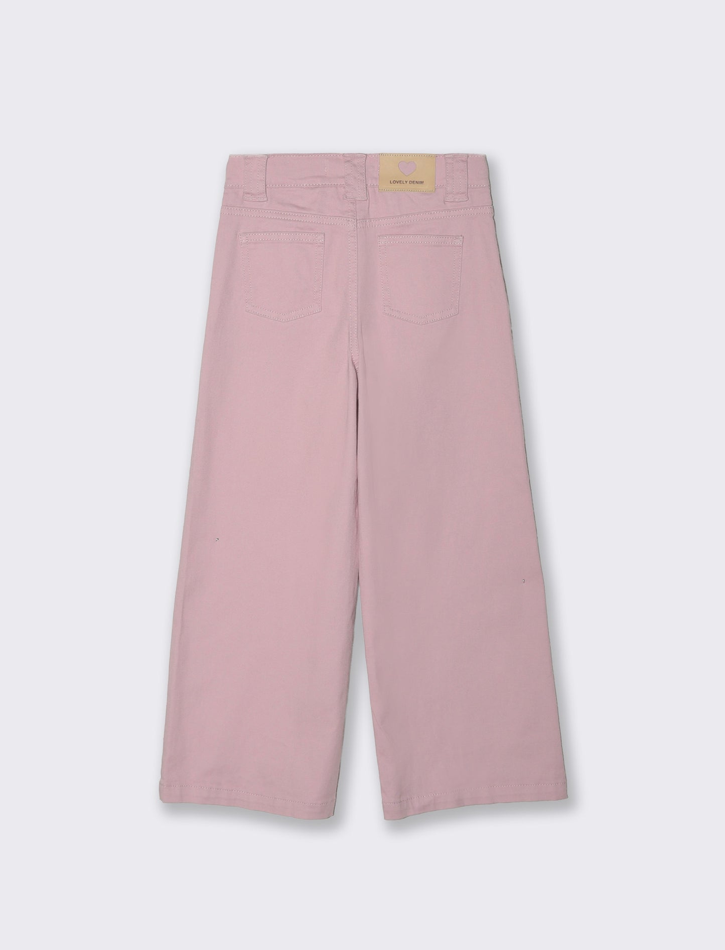 Pantalone gamba larga in cotone per bambina - Rosa chiaro