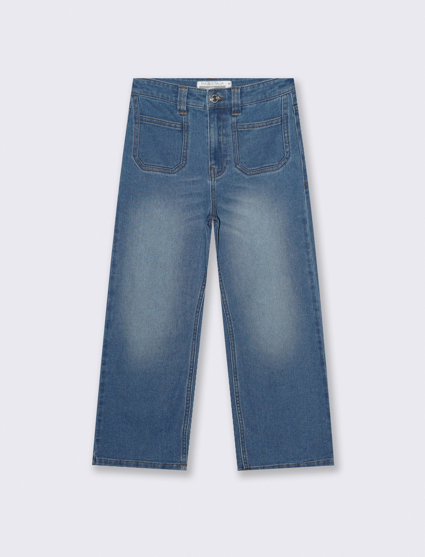 Jeans elastico wide leg per bambina - Denim