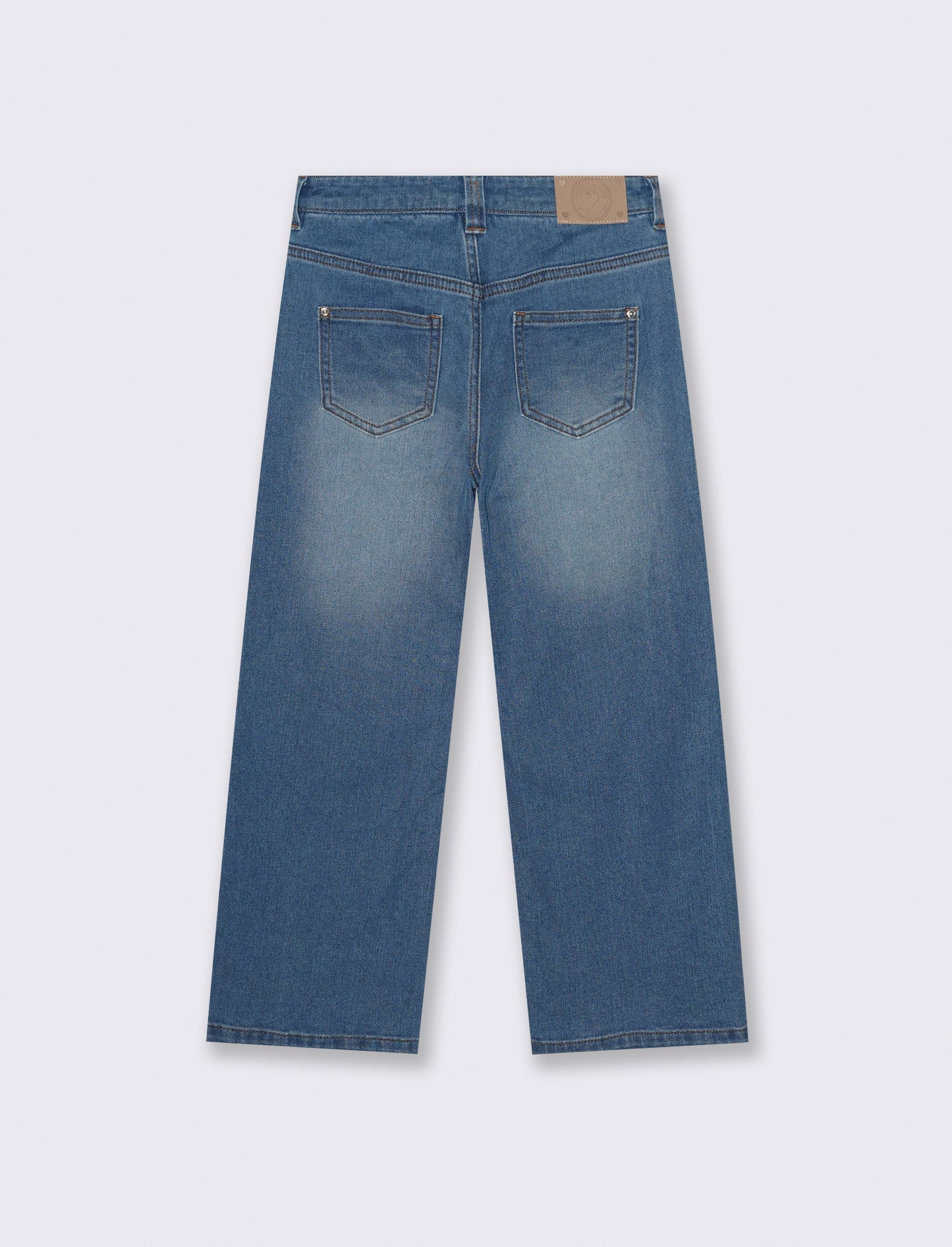 Jeans elastico wide leg per bambina - Denim