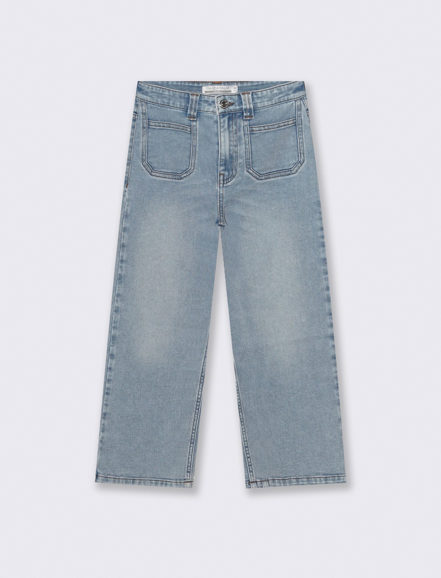 Jeans elastico wide leg per bambina - Denim chiaro