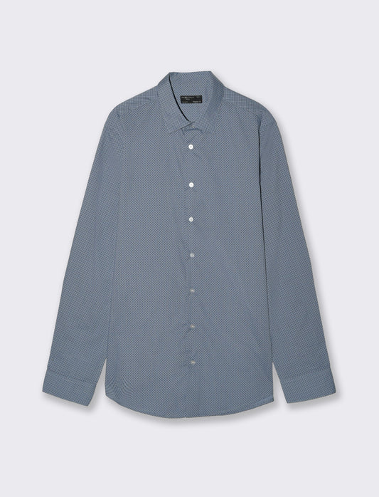 Camicia Regular Fit Micro Fantasia - CARTA DA ZUCCHERO
