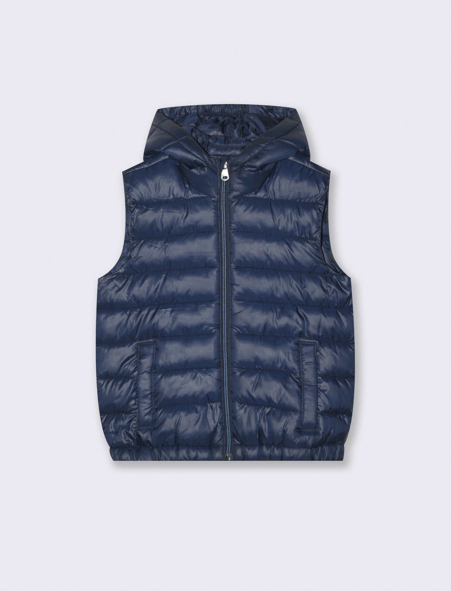 Lightweight Padded Gilet with Hood - Blue