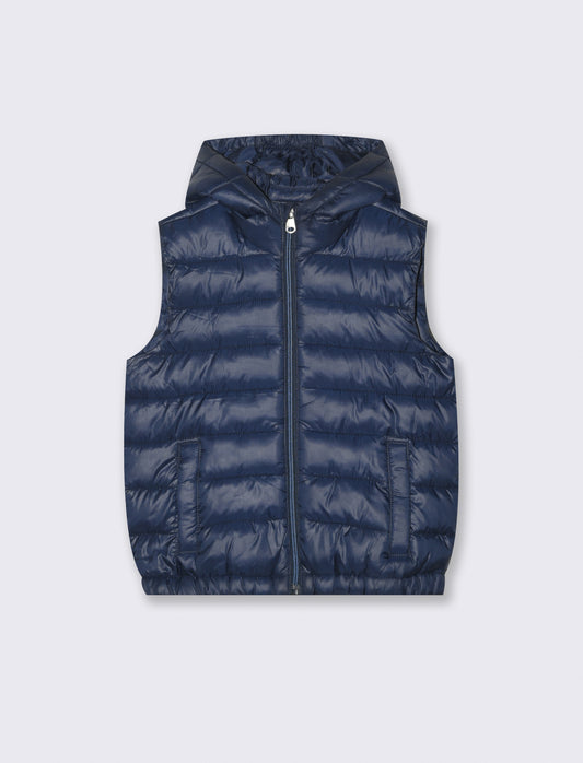 Lightweight Padded Gilet with Hood - Blue