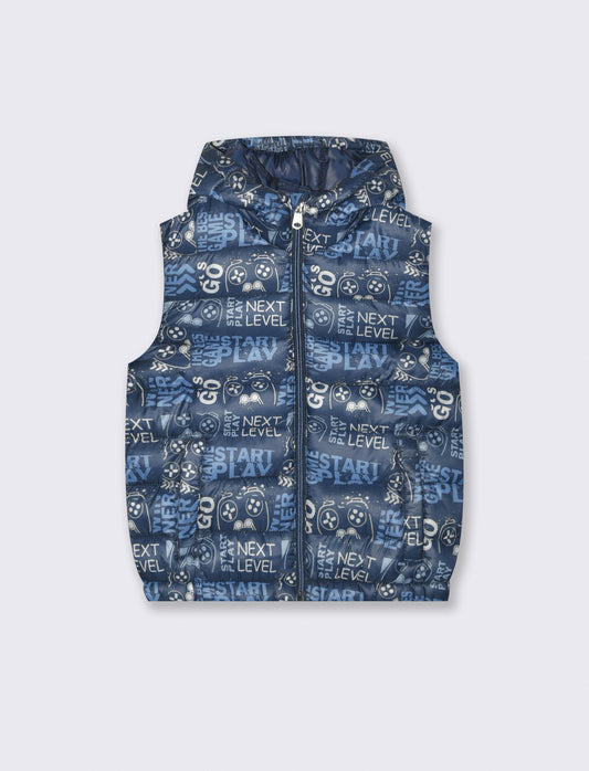 Lightweight Padded Gilet with Hood - Multicolor