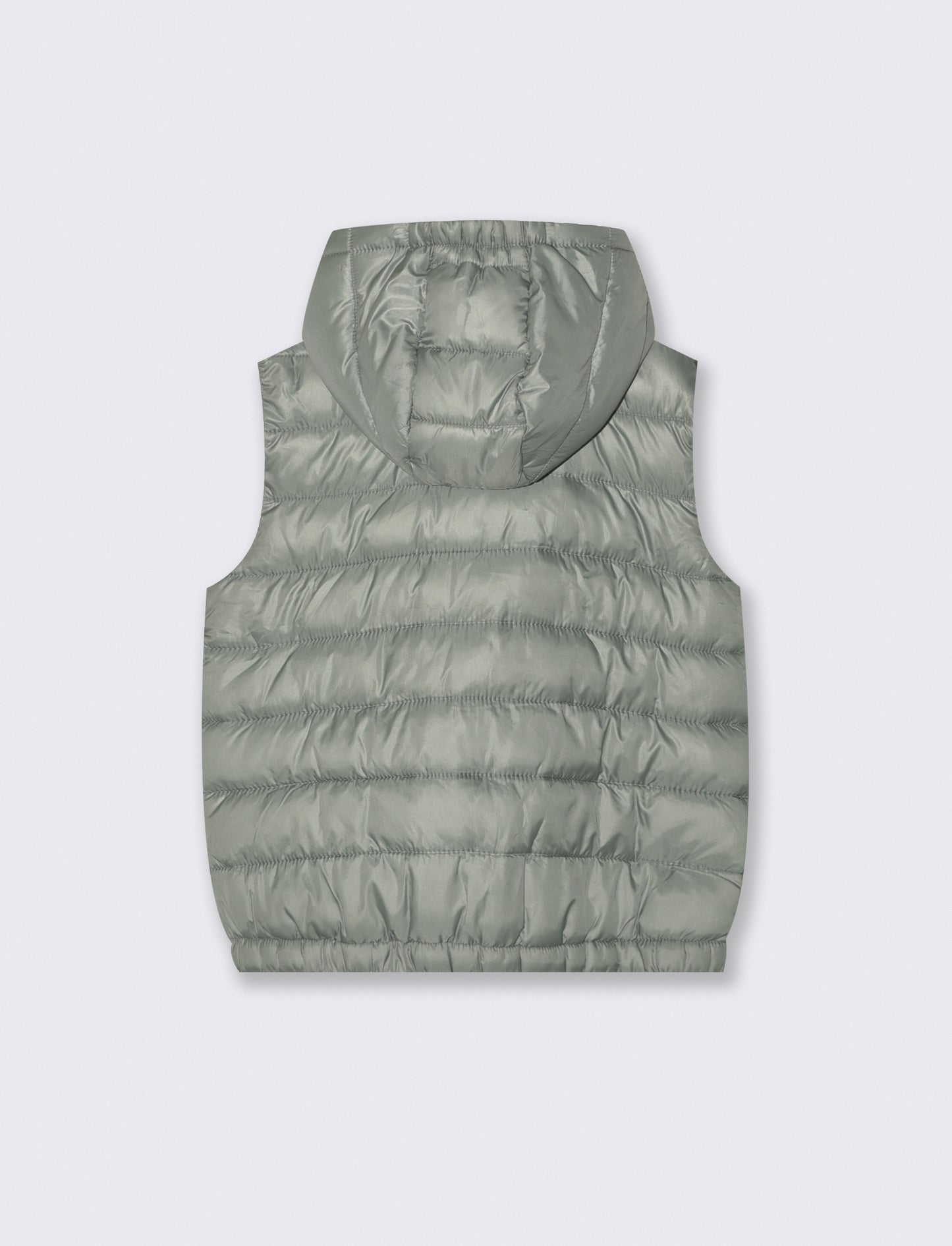 Gilet imbottito leggero con cappuccio - Verde salvia