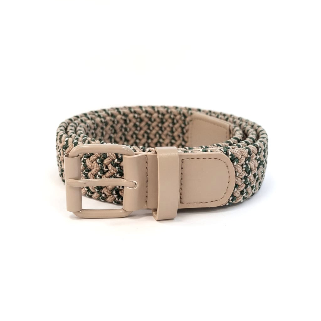 Cintura bambino elastica intrecciata - Beige