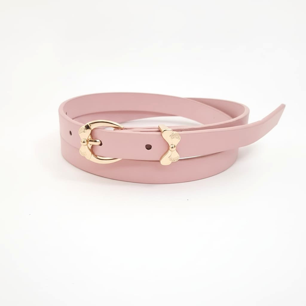 Cintura bambina fiocco passante e fibbia - Rosa