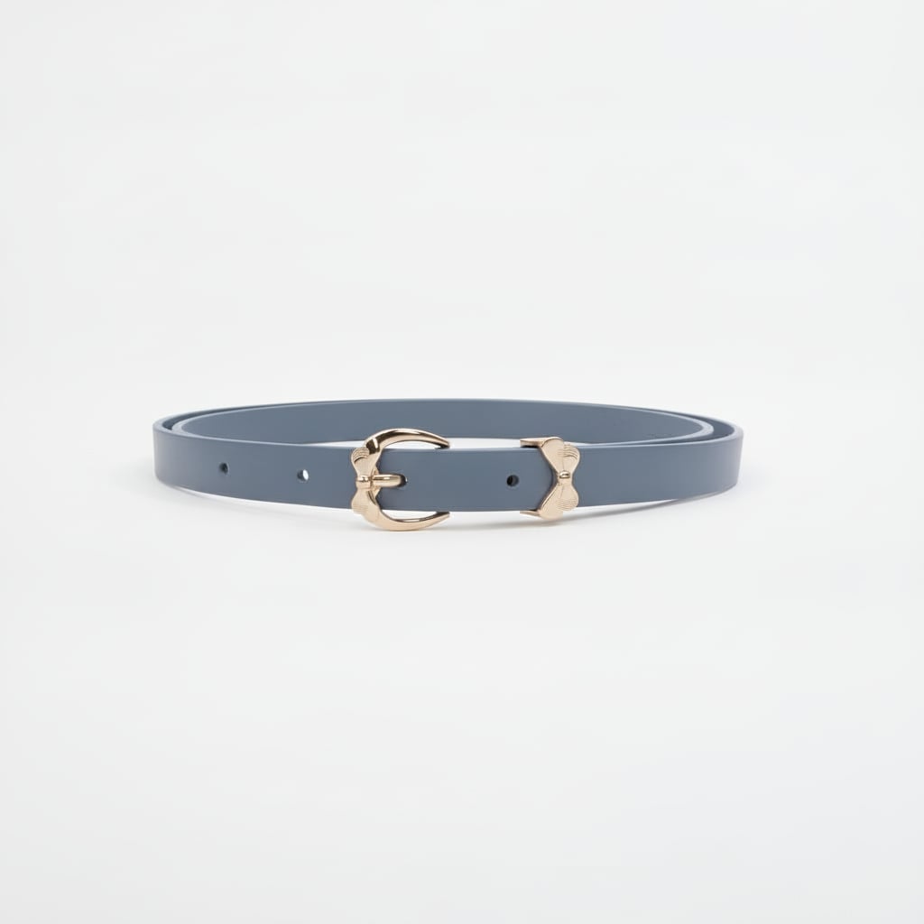 Cintura bambina fiocco passante e fibbia - Denim