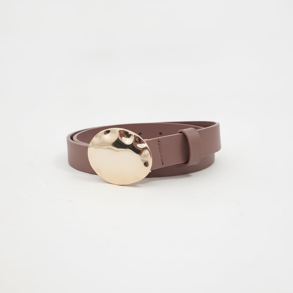 Cintura donna fibbia ovale piena 2,5cm - Cuoio