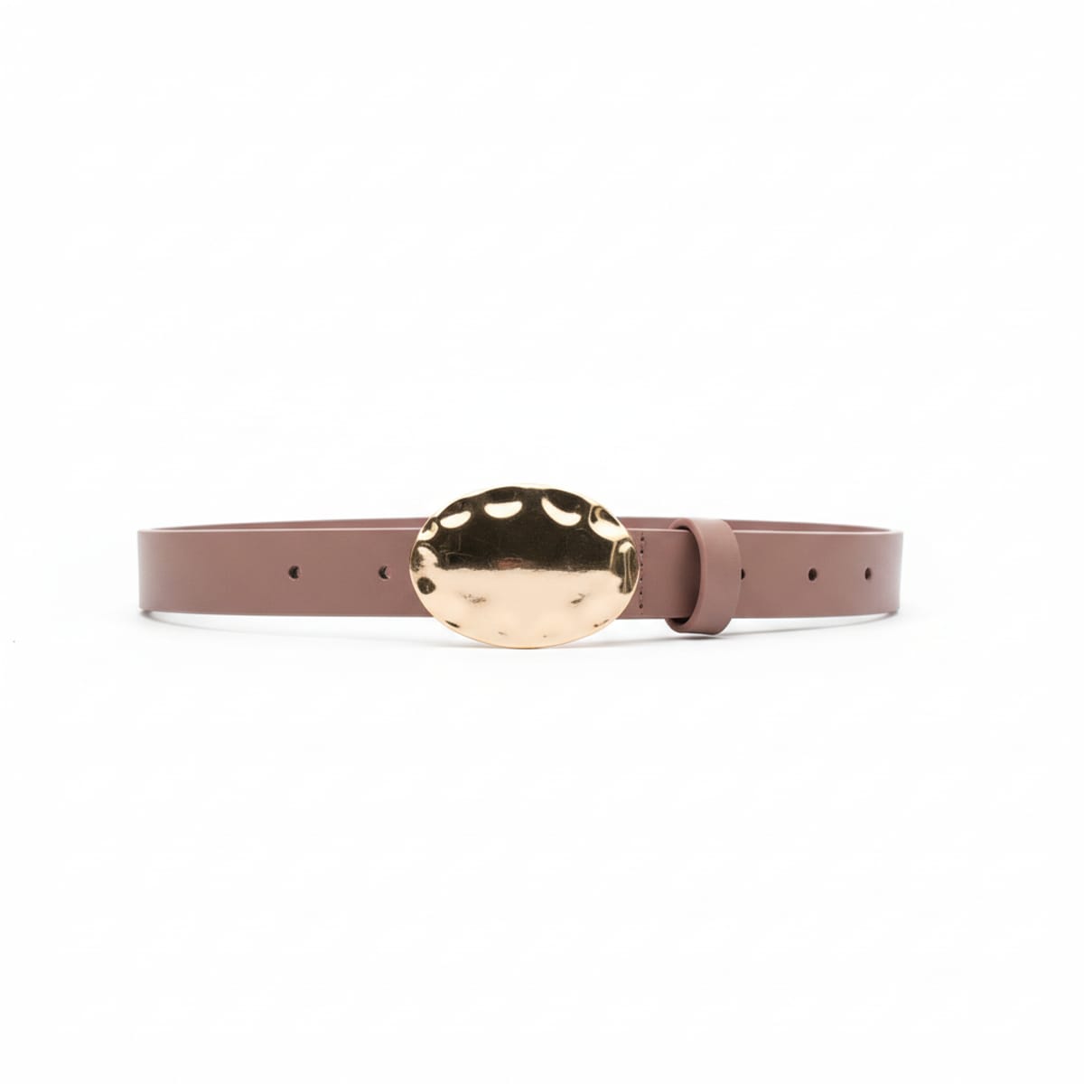 Cintura donna fibbia ovale piena 2,5cm - Cuoio