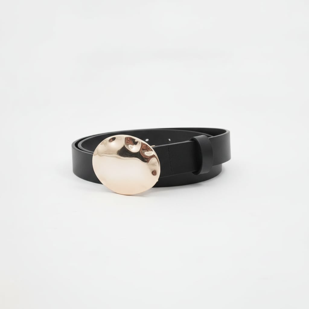 Cintura donna fibbia ovale piena 2,5cm - Nero
