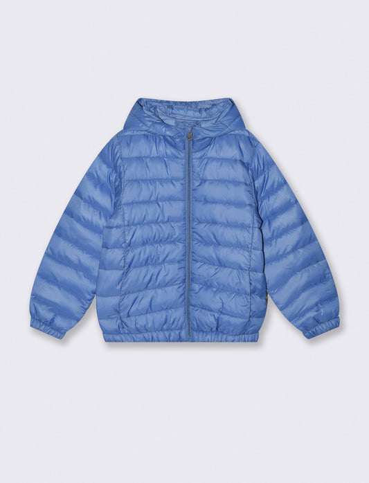 Giubbotto leggero con cappuccio e zip - Blu oceano