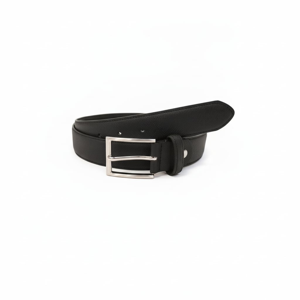 Cintura uomo fusto stampato 3,5cm - Nero