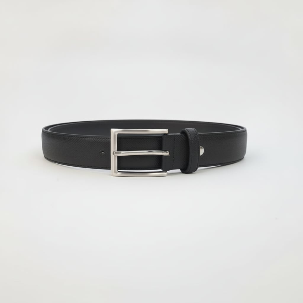Cintura uomo fusto stampato 3,5cm - Nero