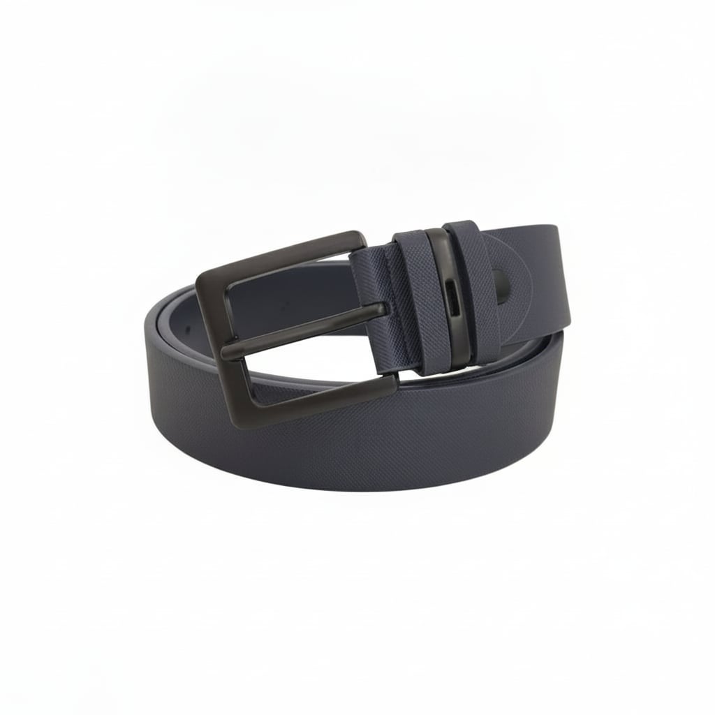 Cintura uomo fusto saffiano 3 passanti - Blu