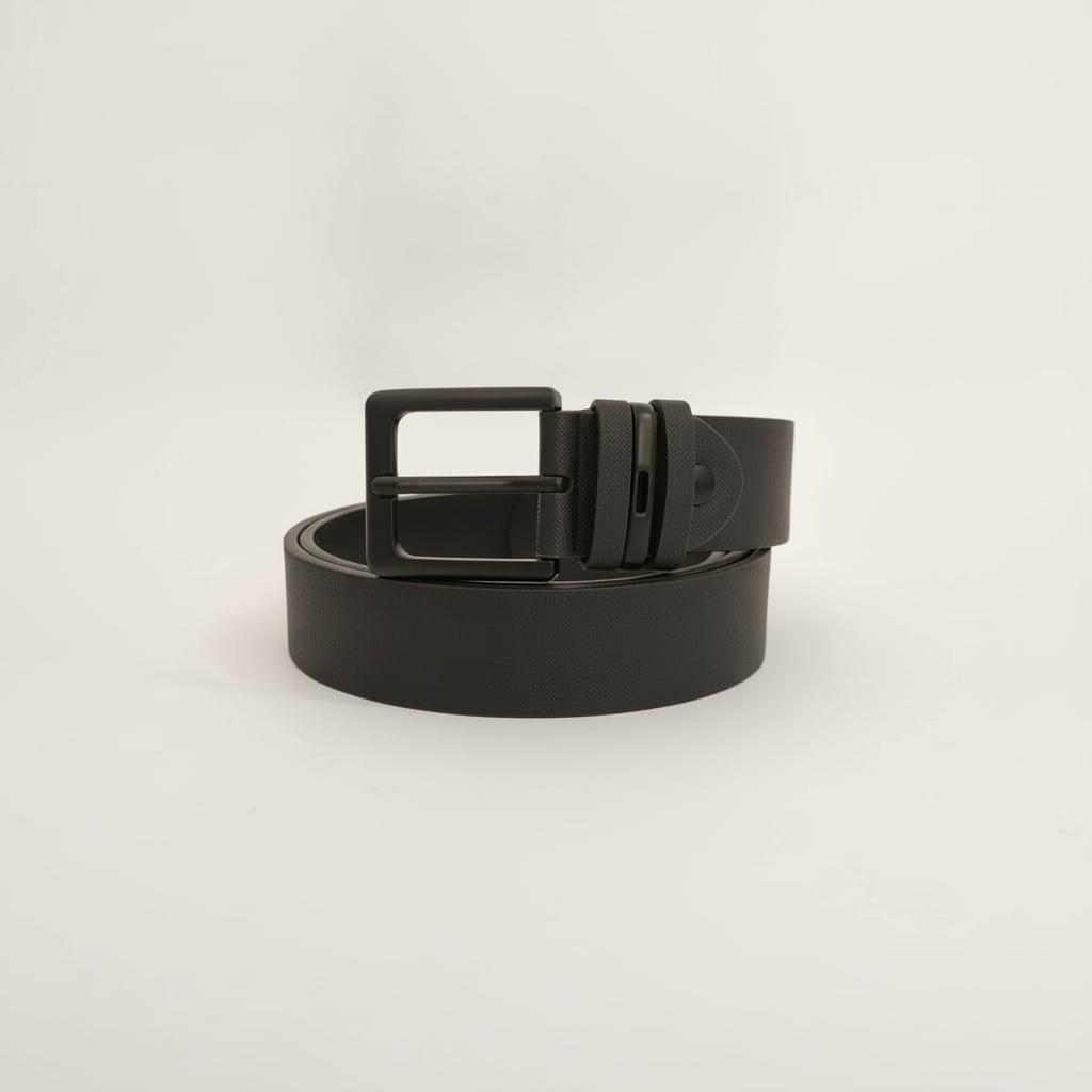 Cintura uomo fusto saffiano 3 passanti - Nero
