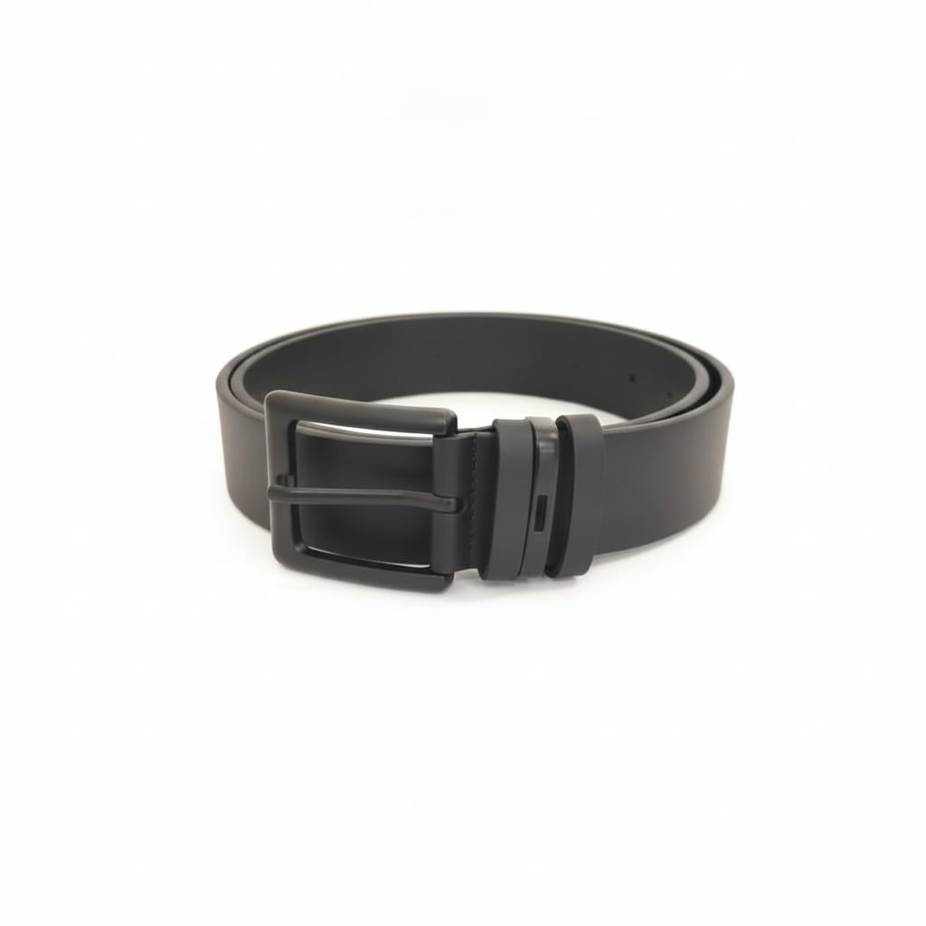 Cintura uomo fusto saffiano 3 passanti - Nero