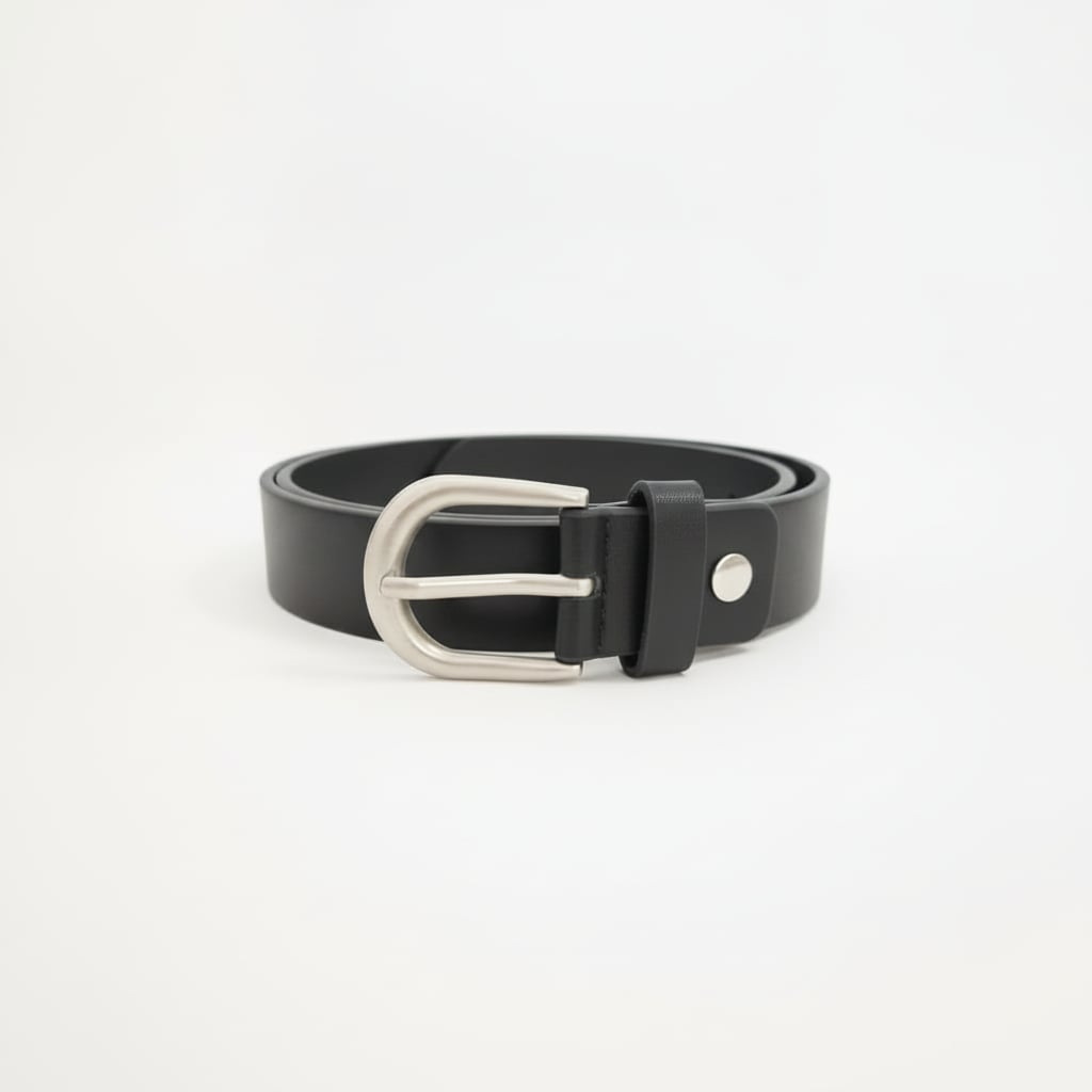 Cintura uomo liscia 3cm - Nero