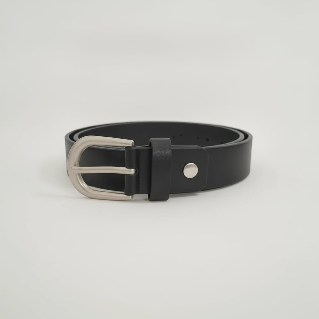 Cintura uomo liscia 3cm - Nero