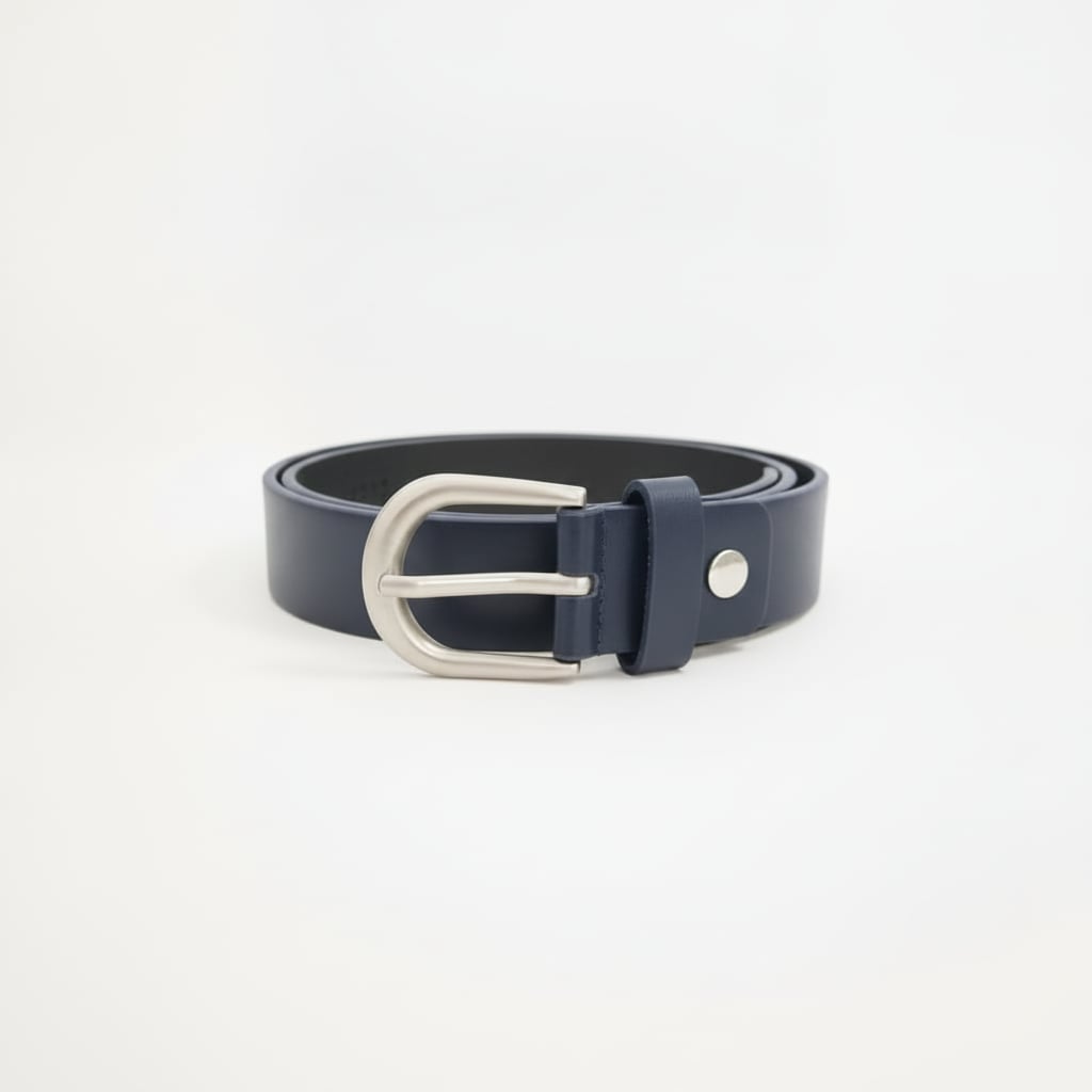 Cintura uomo liscia 3cm - Blu