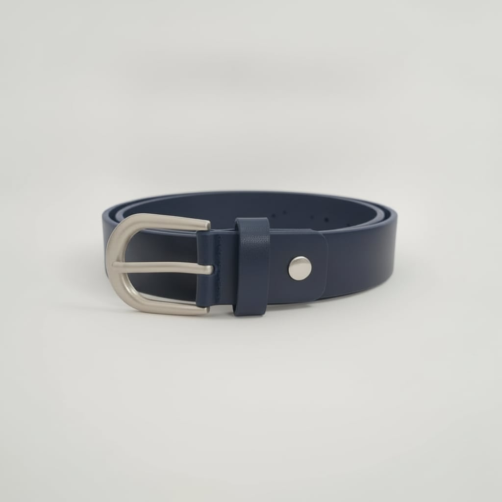 Cintura uomo liscia 3cm - Blu