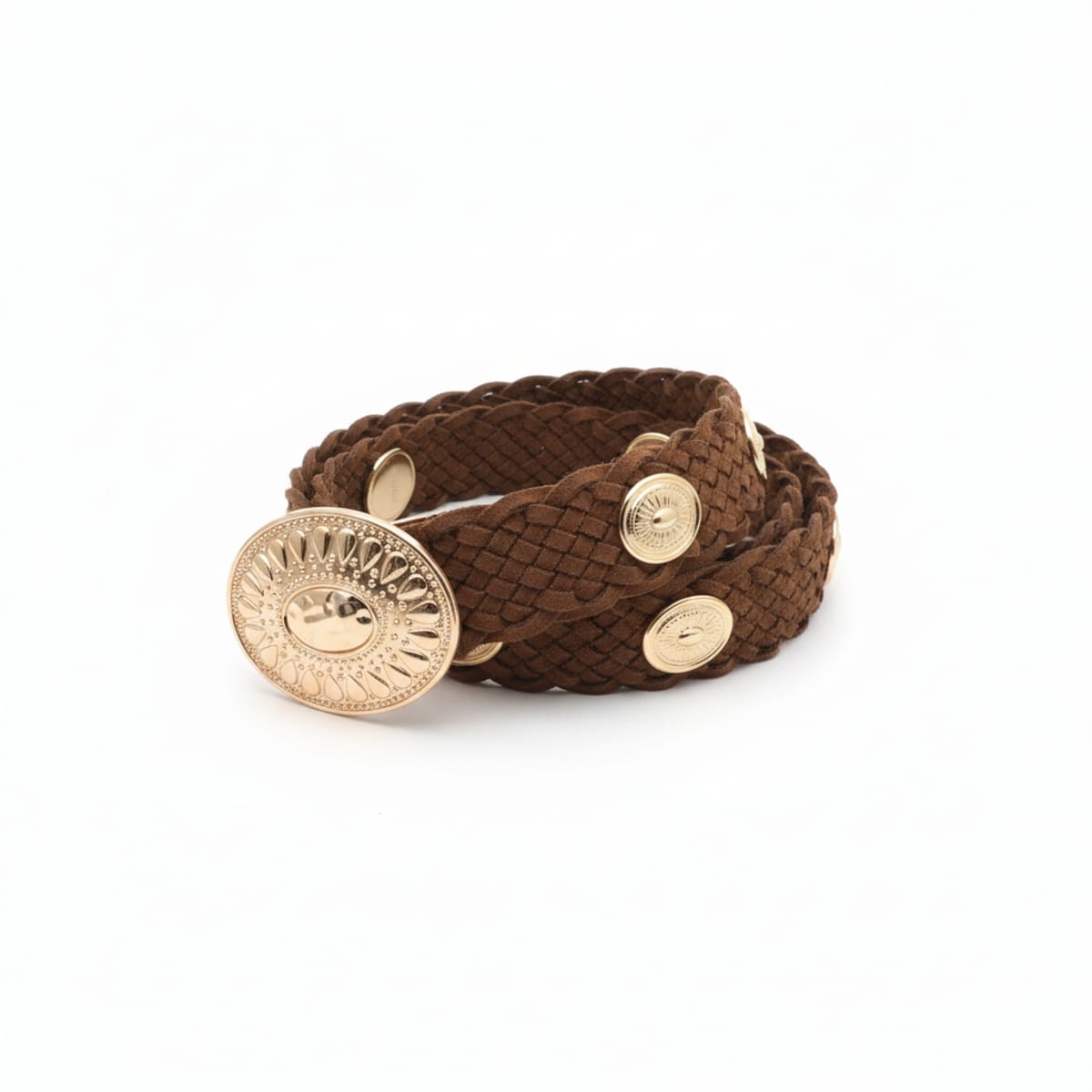 Cintura donna country con borchie - Cuoio