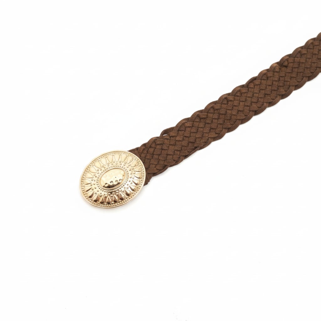 Cintura donna country con borchie - Cuoio